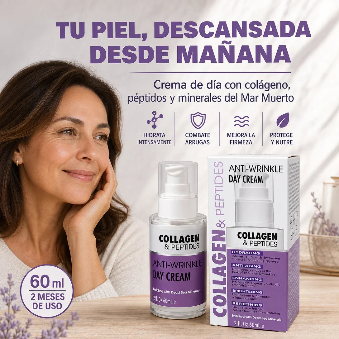 Crema Antiarrugas de Día Collagen & Peptides — Hidrata, Reafirma, Ilumina | 60 ml