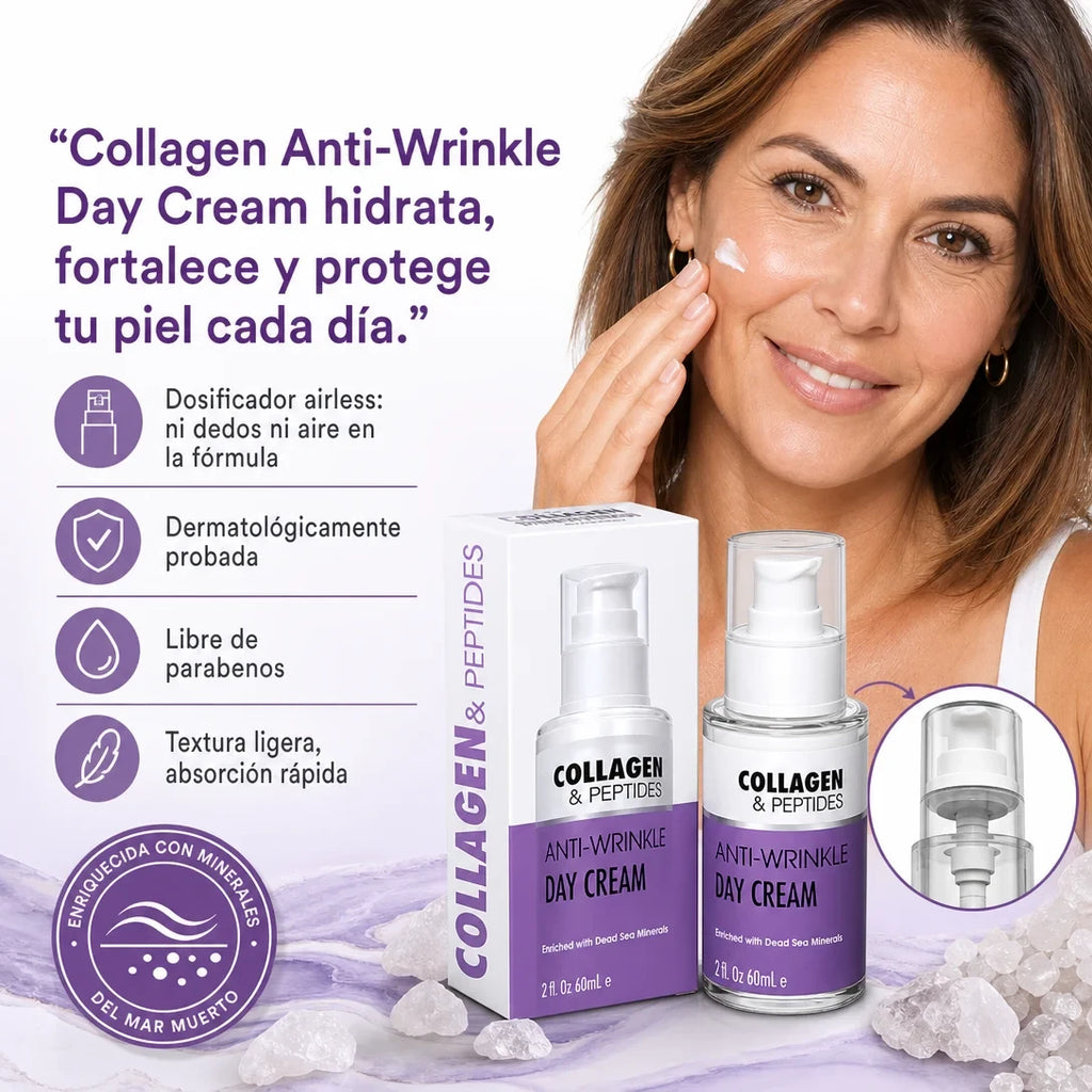 Crema Antiarrugas de Día Collagen & Peptides — Hidrata, Reafirma, Ilumina | 60 ml
