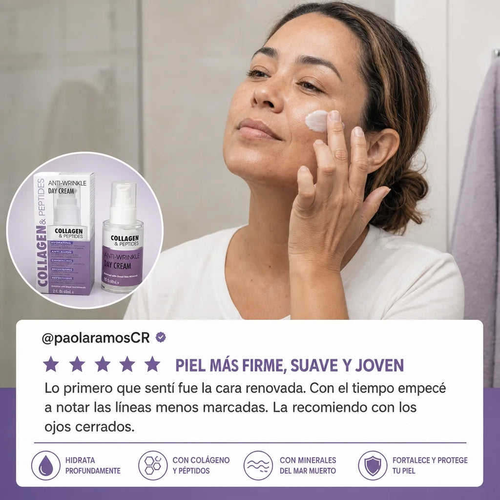 Crema Antiarrugas de Día Collagen & Peptides — Hidrata, Reafirma, Ilumina | 60 ml