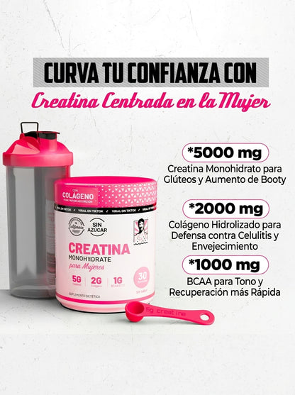 Creatina para Mujer + Colágeno | Esculpí tus Curvas y Glúteos | 3 en 1