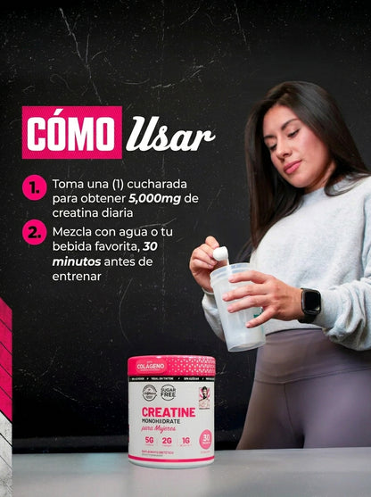 Creatina para Mujer + Colágeno | Esculpí tus Curvas y Glúteos | 3 en 1