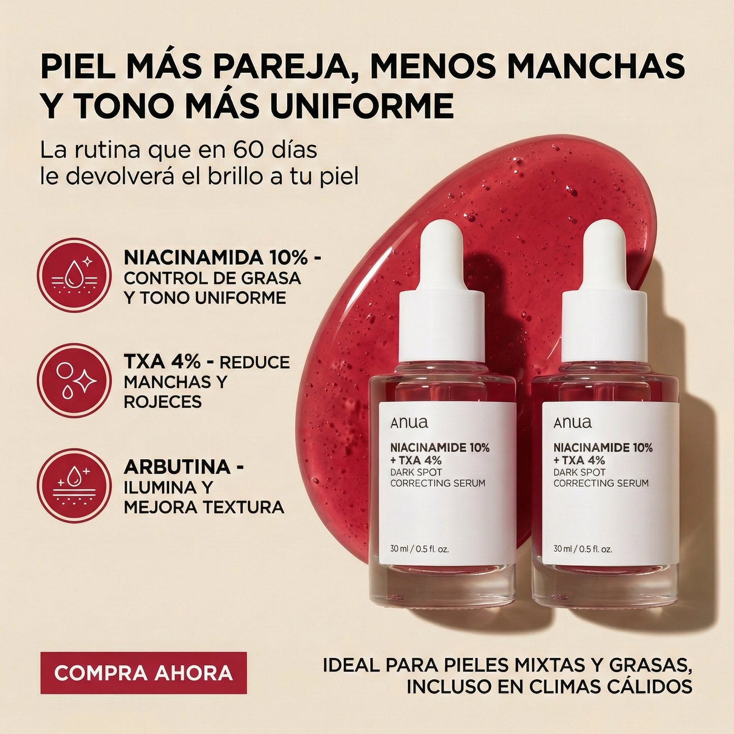 Unifica el tono y reduce manchas sin irritar tu piel