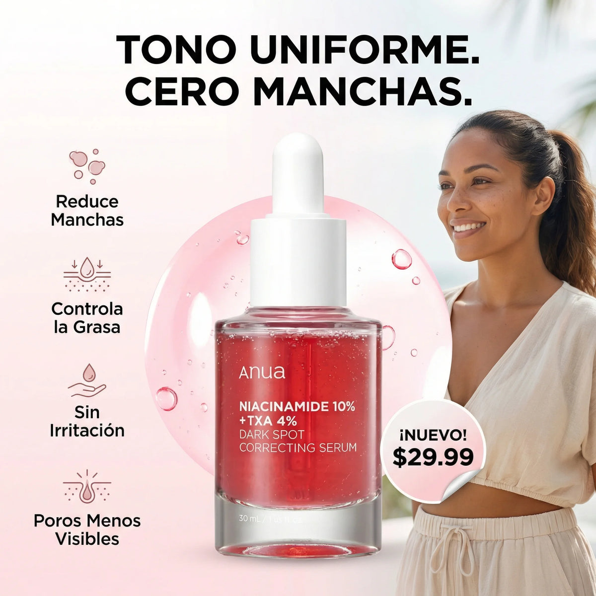 Unifica el tono y reduce manchas sin irritar tu piel