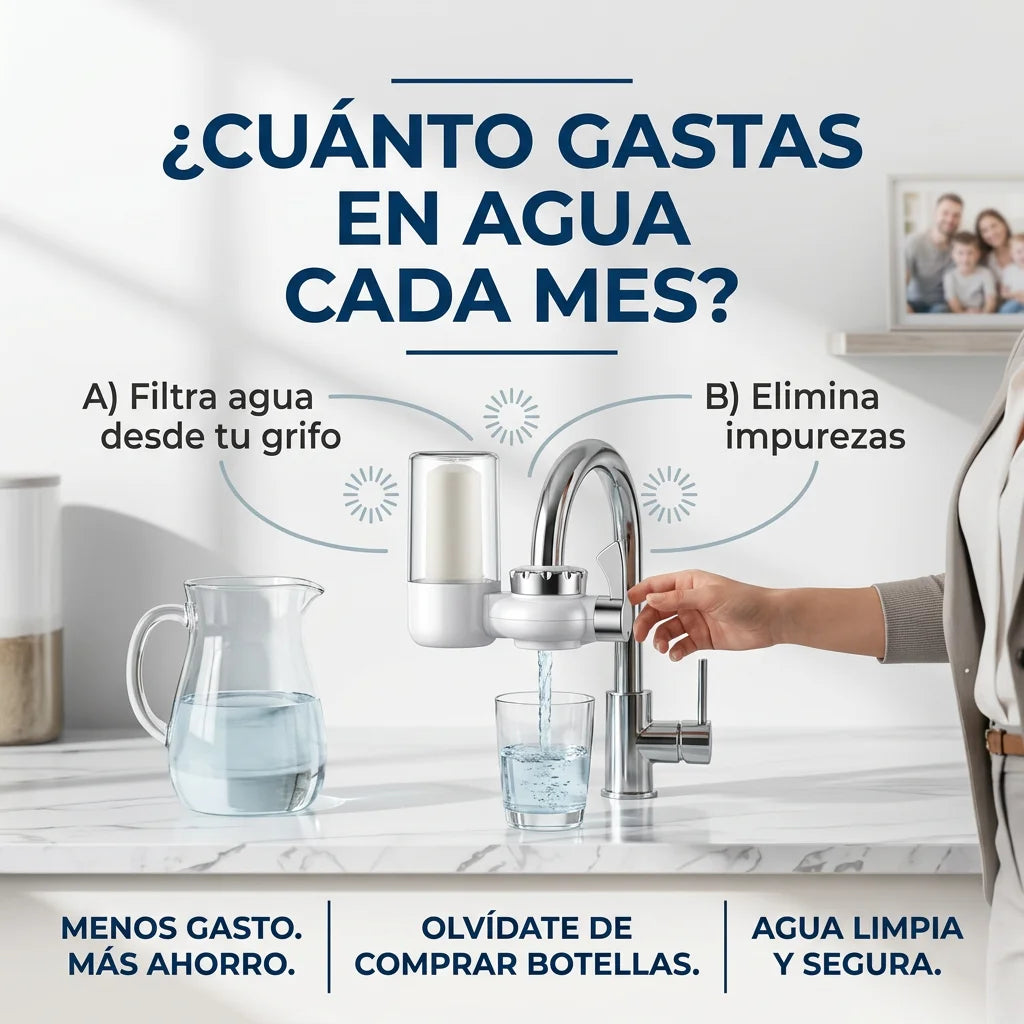 Filtro Purificador de Agua para Grifo · Agua Limpia en Segundos