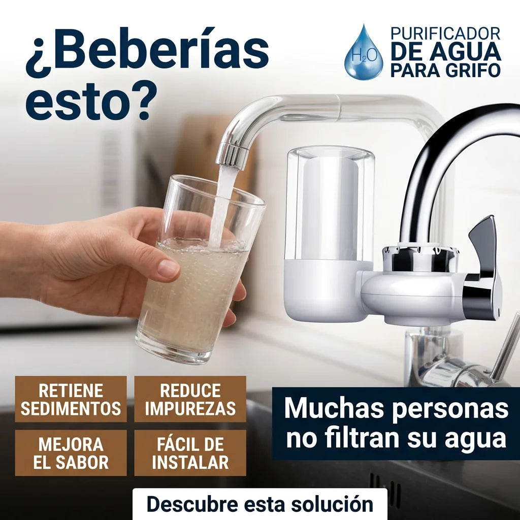 Filtro Purificador de Agua para Grifo · Agua Limpia en Segundos