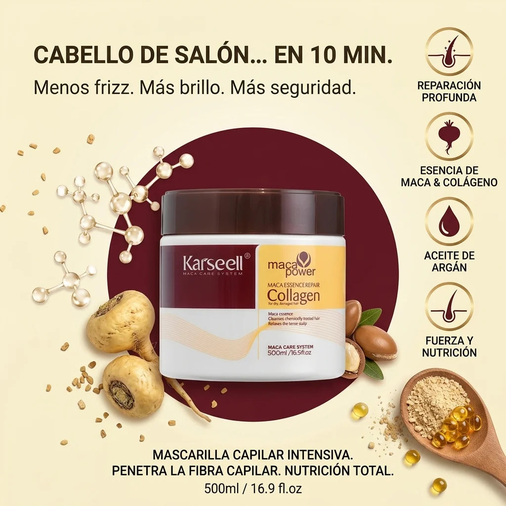 Cabello suave, brillante y sin frizz desde el primer uso